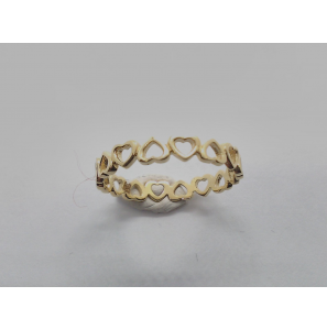 Goud dames ring "rondom hartjes" - 3223920