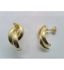Goud oorstekers 3x halve ronde buis - 3223922
