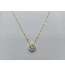 Goud anker collier met hanger donut zirkonia 42-45 cm - 3223935