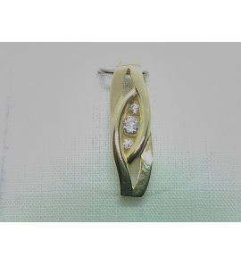 Goud hanger met zirkonia's - 3223945