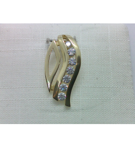 Goud hanger met zirkonia's - 3223946