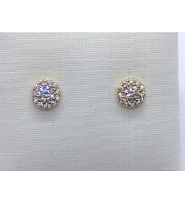 Goud oorknop antourage met zirkonia 5.5 mm - 3223954