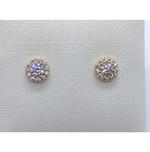 Goud oorknop antourage met zirkonia 5.5 mm - 3223954