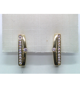 Goud oorhangers met zirkonia - 3223958