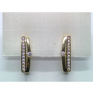 Goud oorhangers met zirkonia - 3223958