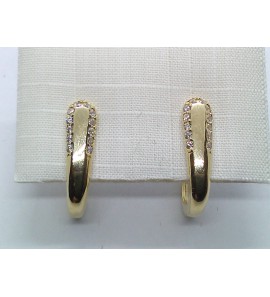 Goud oorhangers met zirkonia - 3223959