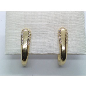 Goud oorhangers met zirkonia - 3223959