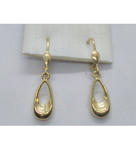 Goud oorhangers met open druppel - 3223965