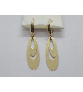 Goud oorhangers met twee druppels in elkaar - 3223966
