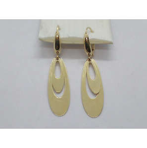 Goud oorhangers met twee druppels in elkaar - 3223966
