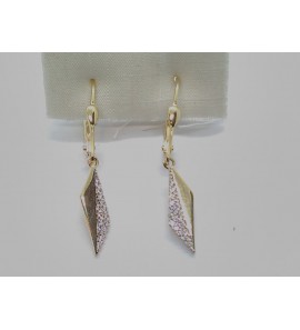 Goud oorhangers vieber met half zirkonia - 3223967