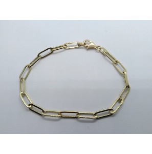 Goud armband paperclip schakels 4.5x12.5 mm 19 cm - 3223972
