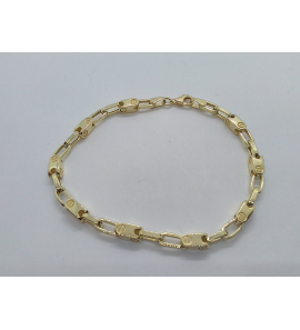 Goud armband paperclip schakels 3.9 mm 19 cm - 3223973