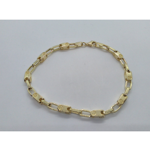Goud armband paperclip schakels 3.9 mm 19 cm - 3223973
