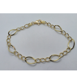 Goud armband figaro schakels 4.5 en 7  mm 19 cm - 3223974