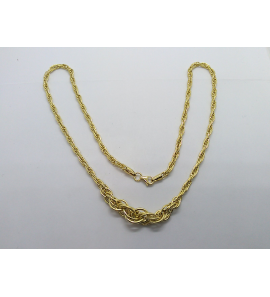 Goud collier aflopend koord 3-7.3 mm 45 cm - 3223981