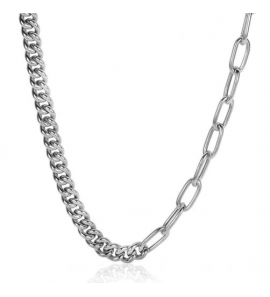 Zinzi zlv. collier half gourmet/paperclip schakel 45 cm - 4