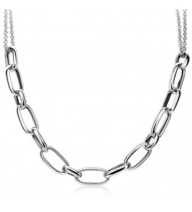 Zinzi zlv. collier midden stuk paperclip schakels 45 cm - 6