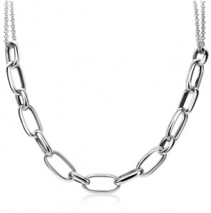 Zinzi zlv. collier midden stuk paperclip schakels 45 cm - 6