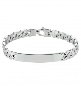 Zilver plaat armband gourmet 8 mm 21 cm. - 10