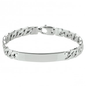 Zilver plaat armband gourmet 8 mm 21 cm. - 10