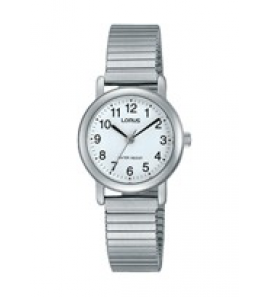 Lorus dames staal rekband wit WR - 21