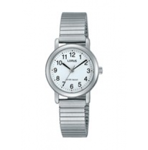 Lorus dames staal rekband wit WR - 21
