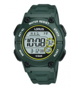 Lorus heren digitaal siliconenband groen 100m wr - 33