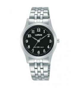 Lorus dames metaal ss bracelet zwart 50m WR - 37