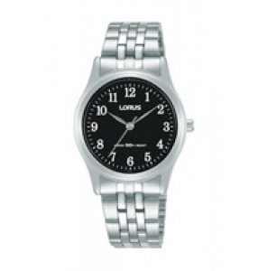 Lorus dames metaal ss bracelet zwart 50m WR - 37