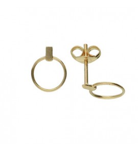 Goud oorknopjes bar open cirkle 585 - 76