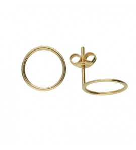 Goud oorknopjes open cirkle 585 - 78