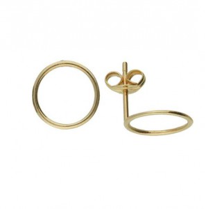 Goud oorknopjes open cirkle 585 - 78