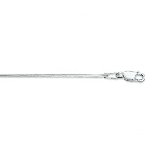 Zilver slang collier  8 zijdig 1.0 mm 50 cm - 83
