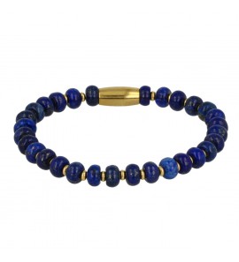 My Bendel Vita elas. kralenarmb. met Lapis Lazuli mt. M DB - 116
