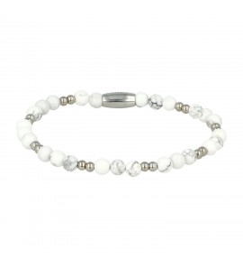 My Bendel Vita elas. kralenarmb. met Howlite mt. M - 118