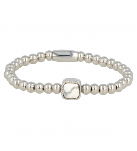 My Bendel Vita elas. kralenarmb. met Howlite mt. M - 119