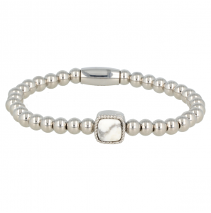 My Bendel Vita elas. kralenarmb. met Howlite mt. M - 119