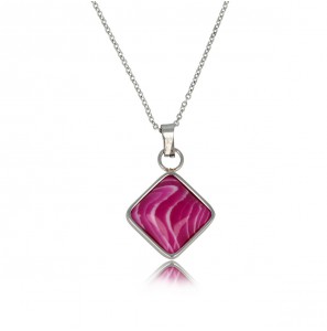 My Bendel Vita ST collier met hanger Rose Stripe Agaat  42+5 cm - 137