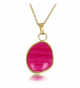 My Bendel Vita DB collier met hanger Rose Stripe Agaat 42+5 cm - 139