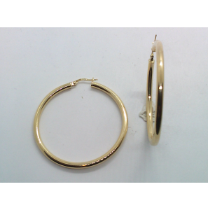 Goud oorringen ronde buis 2.8x45 mm - 151