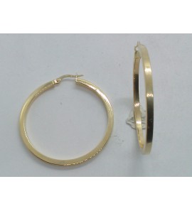 Goud oorringen vierkante buis 2.3x40 mm - 152