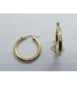 Goud oorringen ronde buis 2.7x22 mm - 155