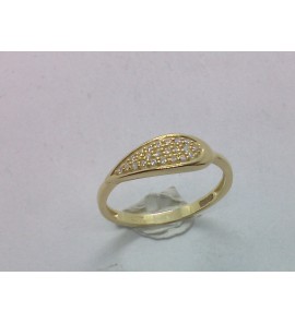 Goud dames ring met zirkonia druppel vorm mt. 18 - 158