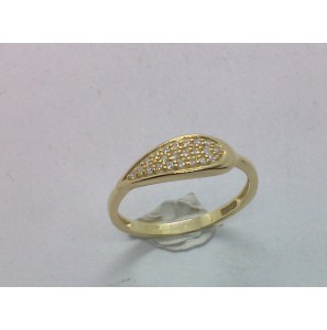Goud dames ring met zirkonia druppel vorm mt. 18 - 158