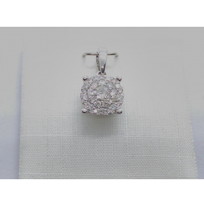 Goud wit hanger rozet met 0.42 crt WE-P2 - 161