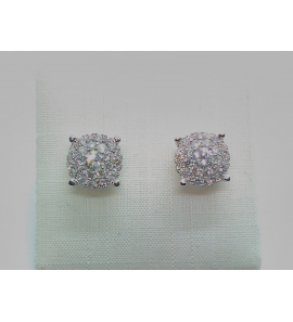Goud wit oorstekers rozet met 0.84 crt WE-P2 - 162