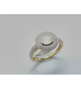 Goud dames ring met maansteen 1.24 crt en 0.31 crt WE-P2 mt. 17 - 164