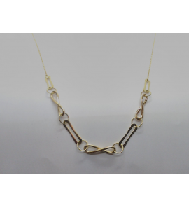 Goud anker collier met fantasie schakels 42-46 cm - 170