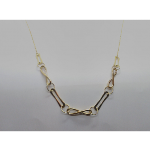 Goud anker collier met fantasie schakels 42-46 cm - 170